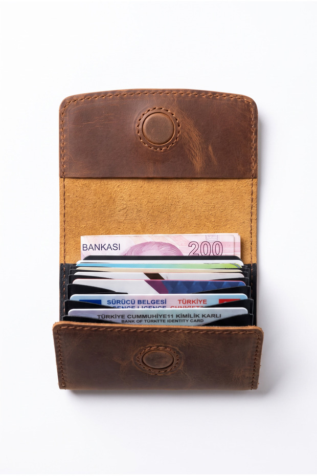 100% Genuine Leather -Nox- Model Multi-Compartment Magnetic Unisex Wallet