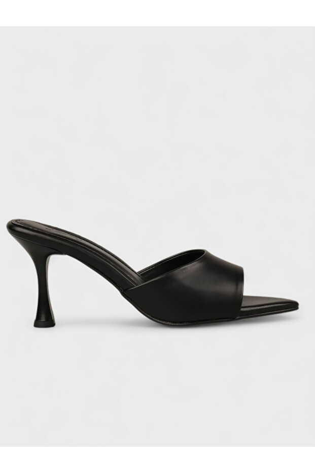 Women's Summer 8cm Thin Heeled Slippers - 230 3173 - Black