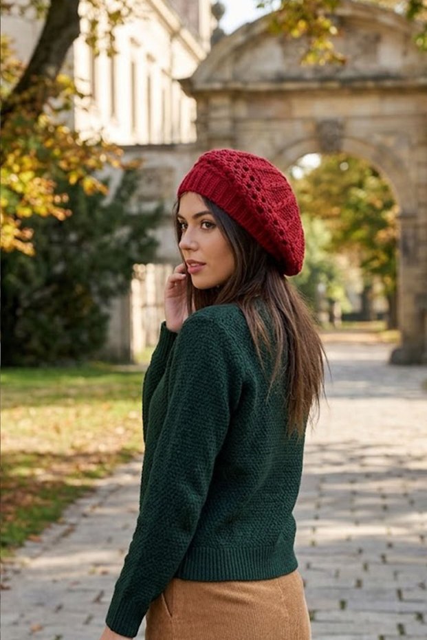 Women's Knitwear Knitted Painter Beret French Model Winter Beret