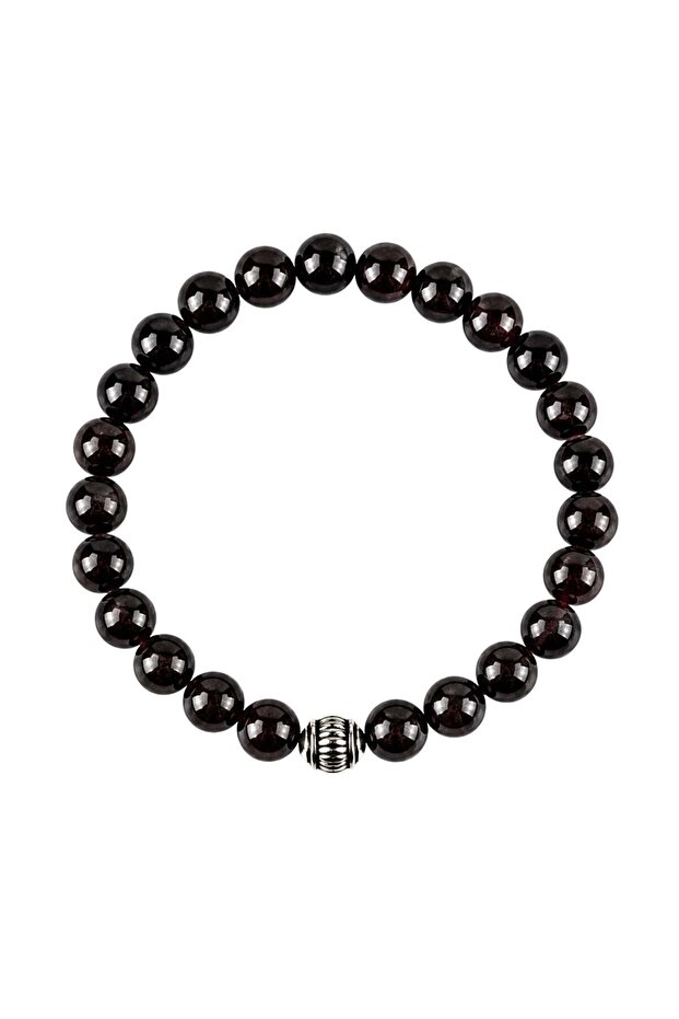 Lal Natural Stone Bracelet (6mm Sphere Cut)