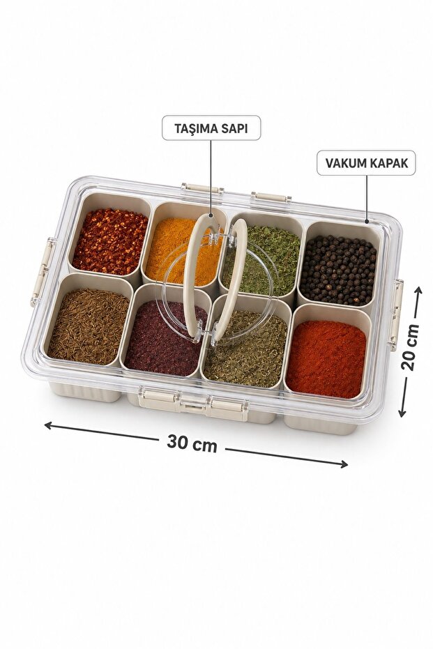 8 Compartments with Locking Vacuum Lid Portable Breakfast Organizer Picnic Set Storage Container Food Box Jewelry Box