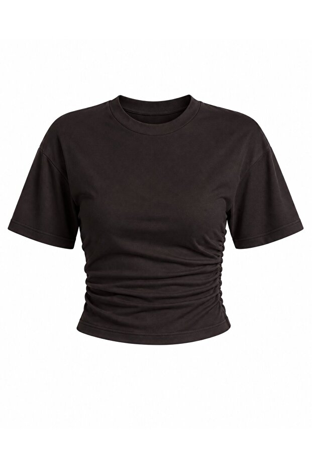 Brown Draped Bodysuit - 2Y261003