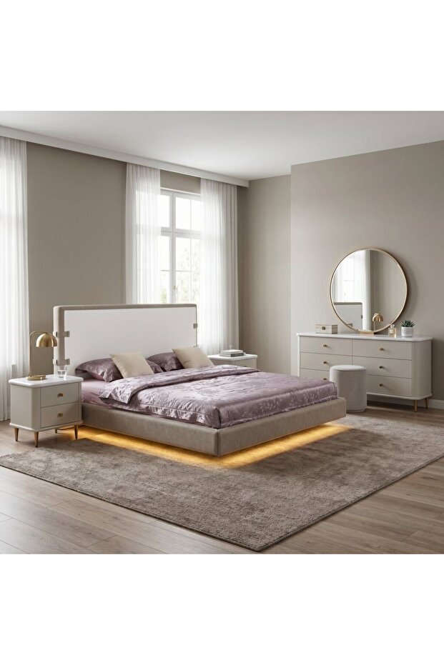 Armonia 200x200 Upholstered Super King Bedset, Includes 1-200x200 Super King Bedroom Set