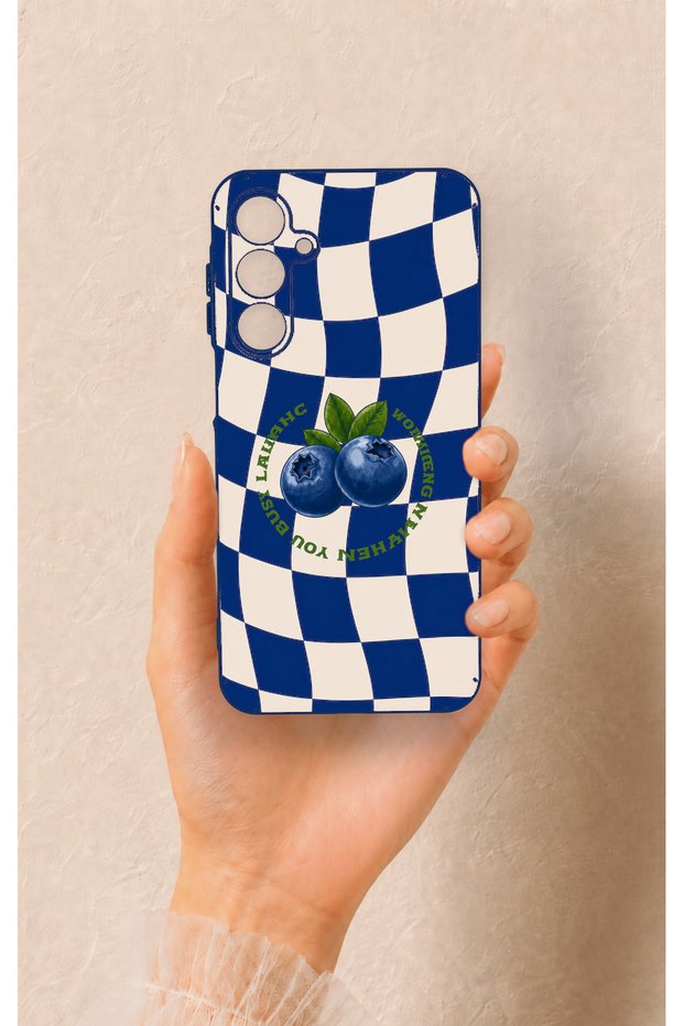 Samsung A16 Compatible Blueberry Patterned Silicone Case