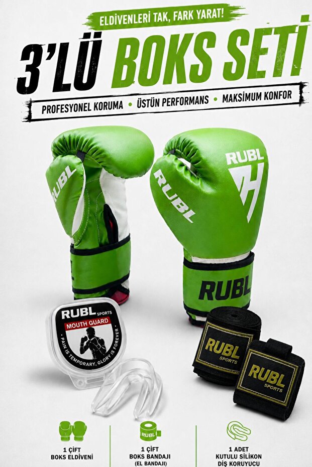 Dual Color 3-Piece Boxing Set: Boxing Gloves, Bandage, and Mouthguard