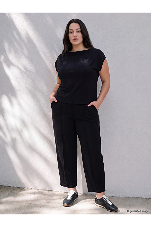 Peak New Season Black Plus Size Soft Touch Women's Pants