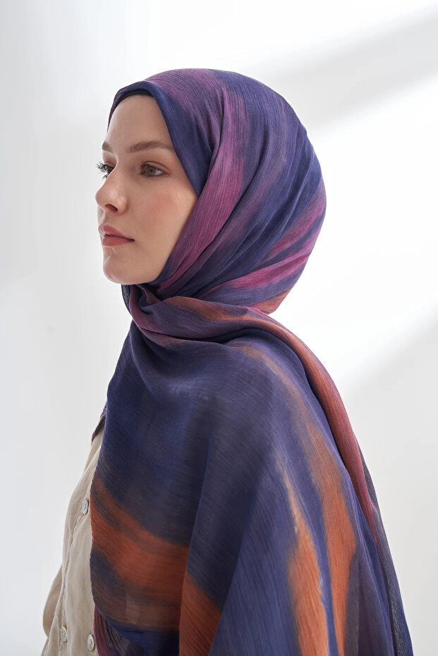 Organic Touch Viscose Blend Patterned Shawl