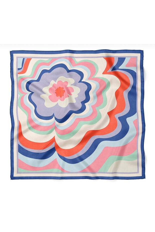 Colorful Wave Patterned Bandana Scarf 50*50 cm