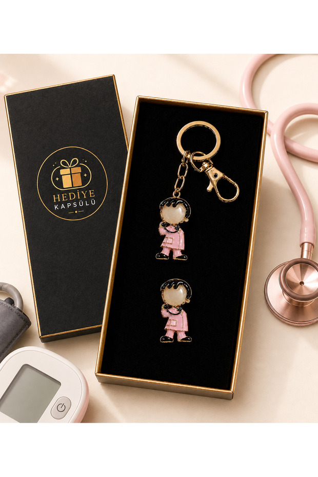 Doctor Themed Keychain and Doctor Brooch Gift Set | Special Premium Gift for Health Care Workers