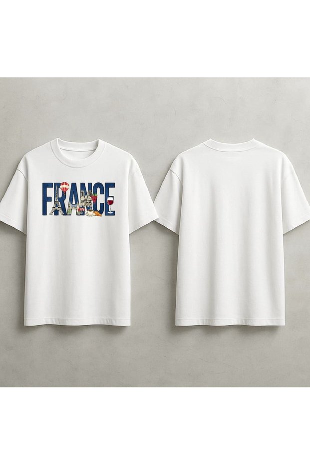 France Printed Oversized T-Shirt
