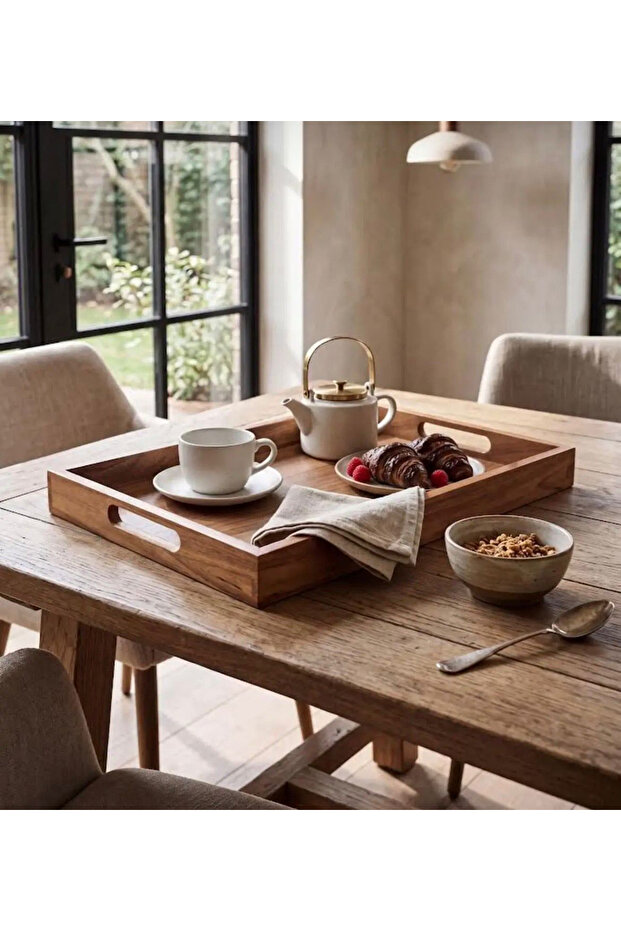 Presentation Tray Wooden - Serving Tray with Handles - Coffee Presentation Tray - Breakfast Tray