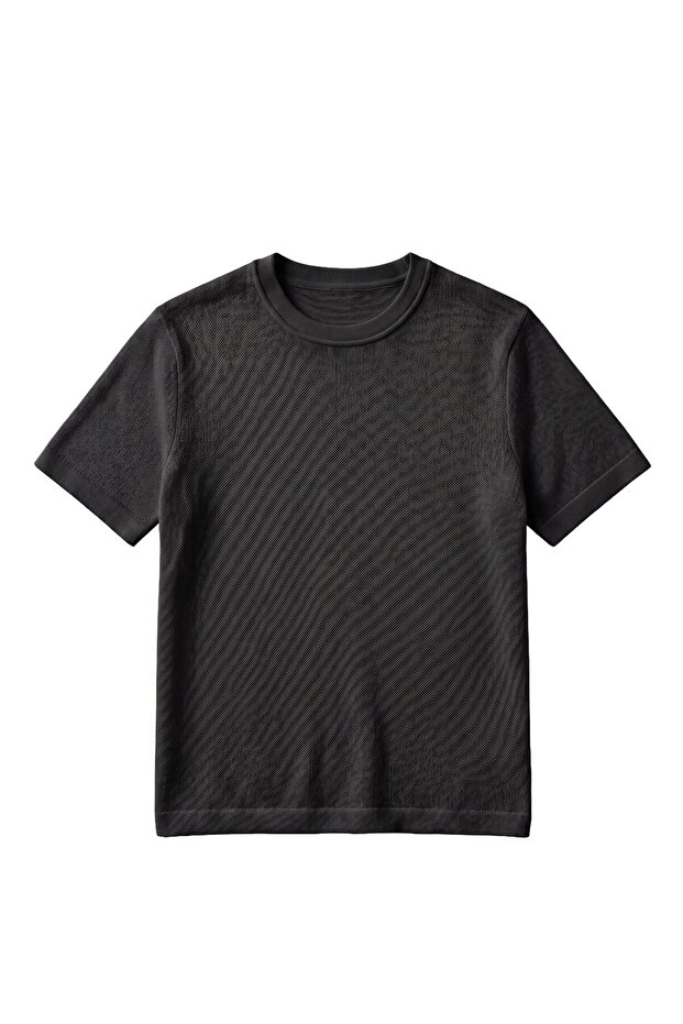 Black Casual Knitwear T-Shirt