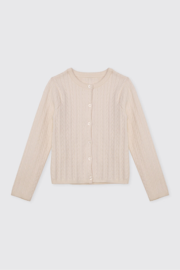 Baby Girl Knitwear Ecru Cardigan