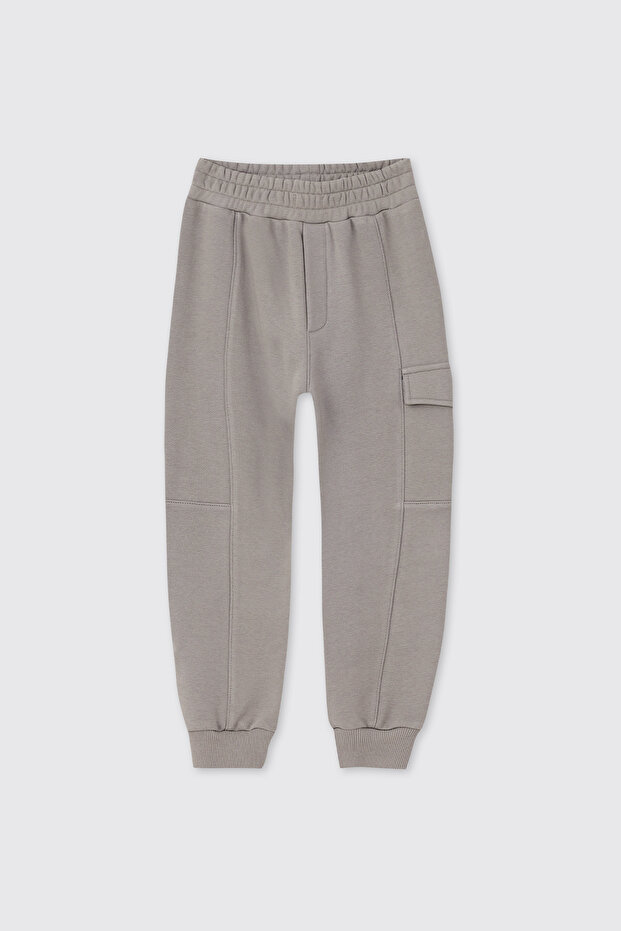 Boy's Gray Sweatpants with Elastic Waist