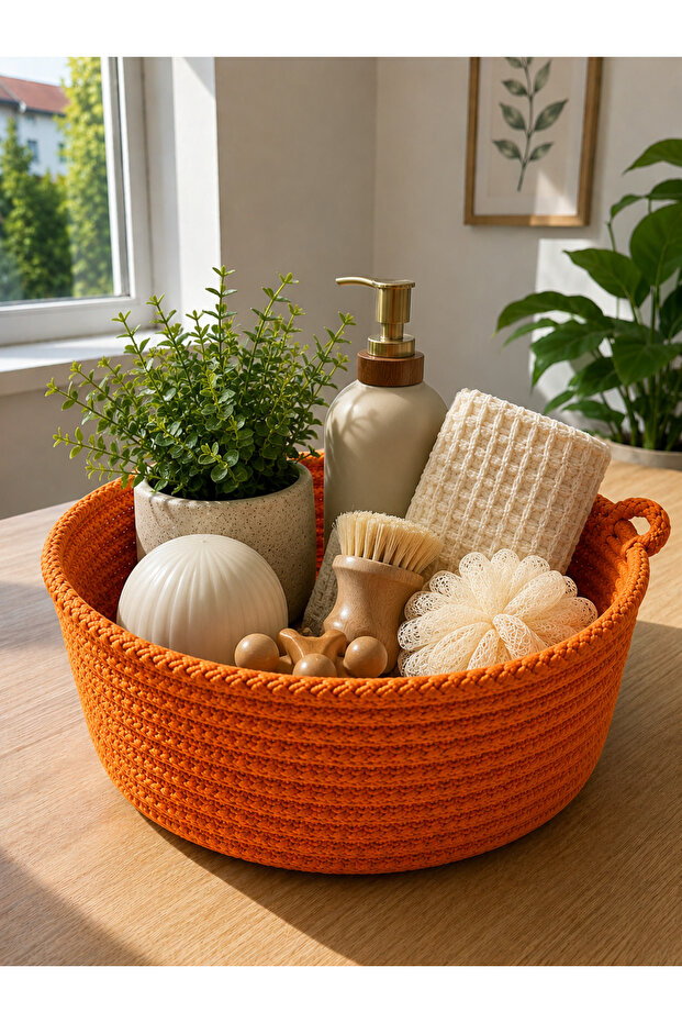 Hand Knitted Decorative Basket – Multi-Purpose Stylish Organizer & Storage Basket