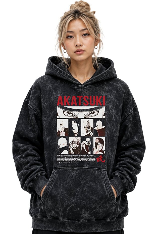 Akatsuki Anime Printed Unisex Oversize Washable Premium Hoodie Sweatshirt