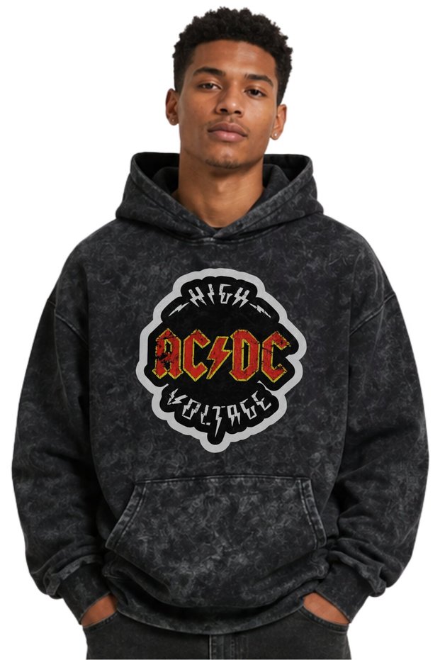 Ac Dc Rock Metal Music Band Printed Unisex Oversize Washable Premium Hoodie Sweatshirt