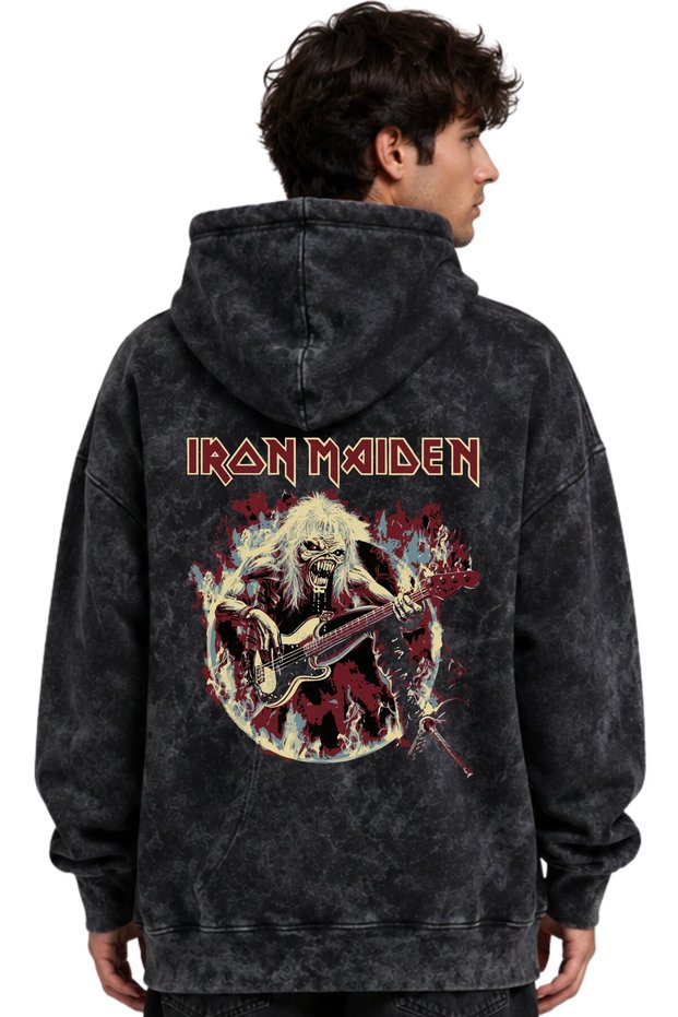Iron Maiden Rock Metal Music Band Printed Unisex Oversize Premium Washable Hoodie Sweatshirt