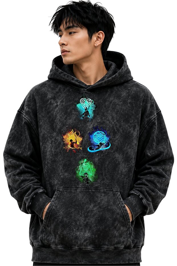 Avatar Anime Printed Unisex Oversize Washable Premium Hoodie Sweatshirt