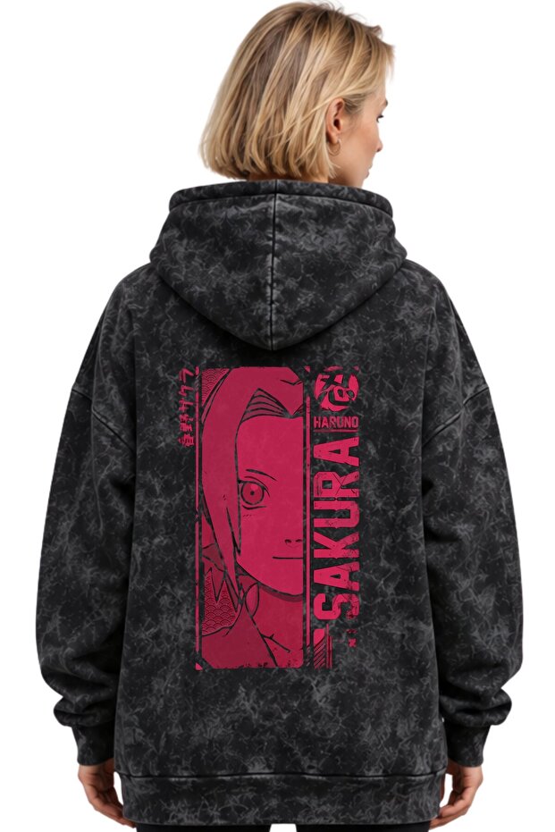 Sakura Haruno Naruto Anime Printed Unisex Oversize Washable Premium Hoodie Sweatshirt