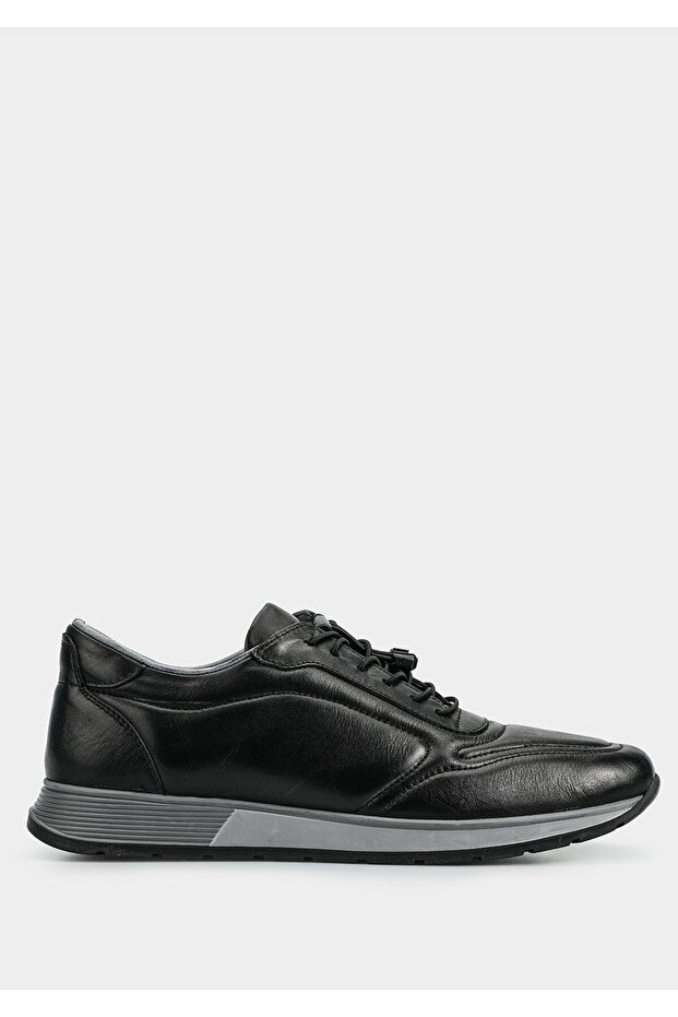 Black Leather Men's Sneakers