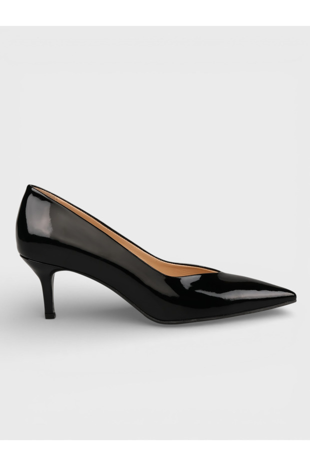 Women's summer 5cm thin closed heeled shoe - 494 0754 - black patent leather