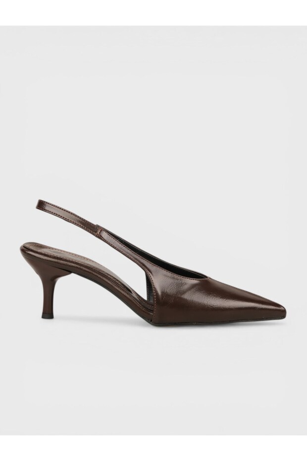 Women's Summer 5cm Thin Open Heeled Shoes - 600 037 - Brown