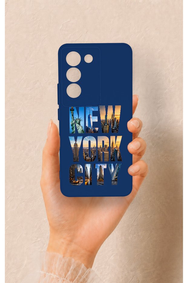 Vivo V30 Lite Compatible New York City Patterned Silicone Case