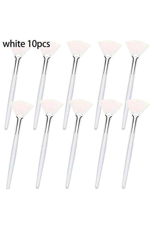 White-10pcs 50/10pcs Parctical Facial Brush Multi Use Soft Fan Makyup Brushes Portable DIY Mask Brus