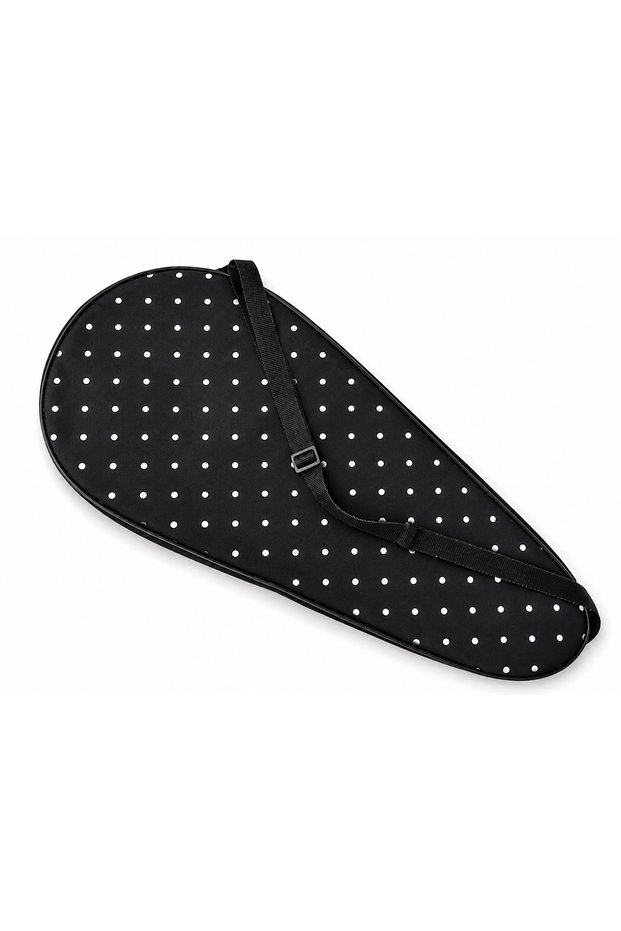 Premium 27 Inch Racket Cover Black Color with White Polka Dots