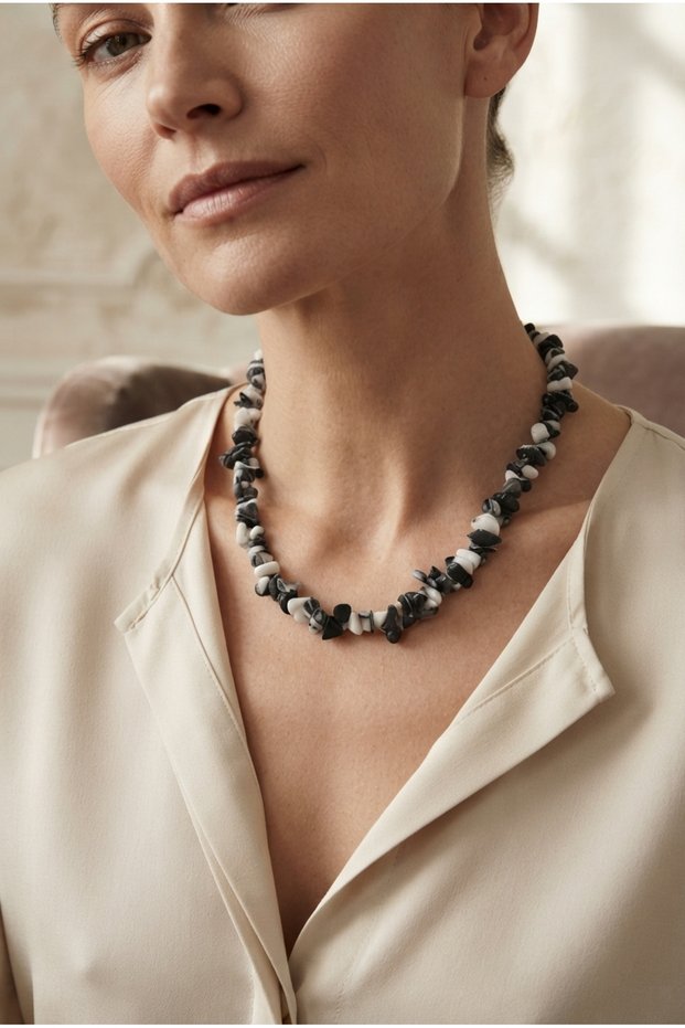 Handmade Dalmatian Broken Stone Special Design Necklace