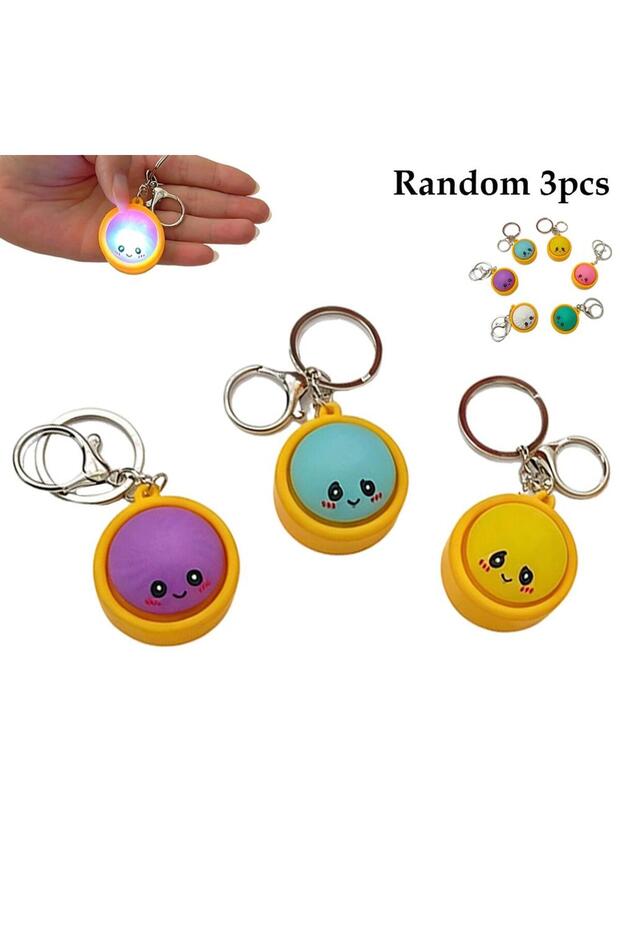 3pcs Glow Dumpling Keychains Lovely Baozi Steamer Button Stress Relief Toy Cute Dumpling Keychains 3