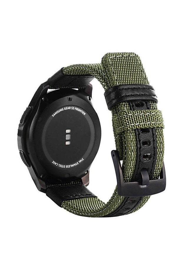 22mm Army Green Nylon Quick Release Watch Bands, Replacement Canvas Fabric Sport Strap, 20/22mm Mili