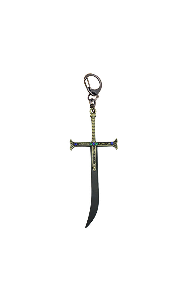 Ye Anime Hawk Eyes Mihawk Keychain Strongest Swordsman Black Blade Yoru Cross Key Chain for Men Car