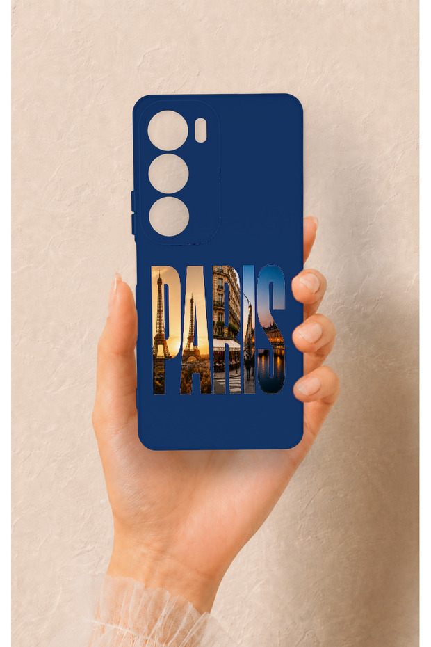Vivo Y19S Compatible Paris Patterned Silicone Case
