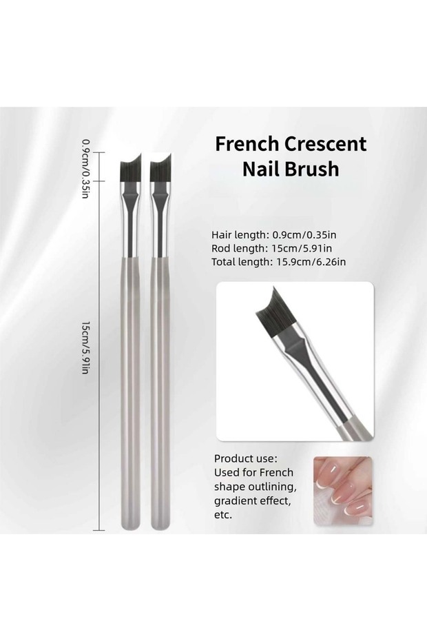 DUTRIEUX French Brush 2Pcs 1/10Pcs Professional French Nail Art Brushes Set Half Moon Shape Nail Bru