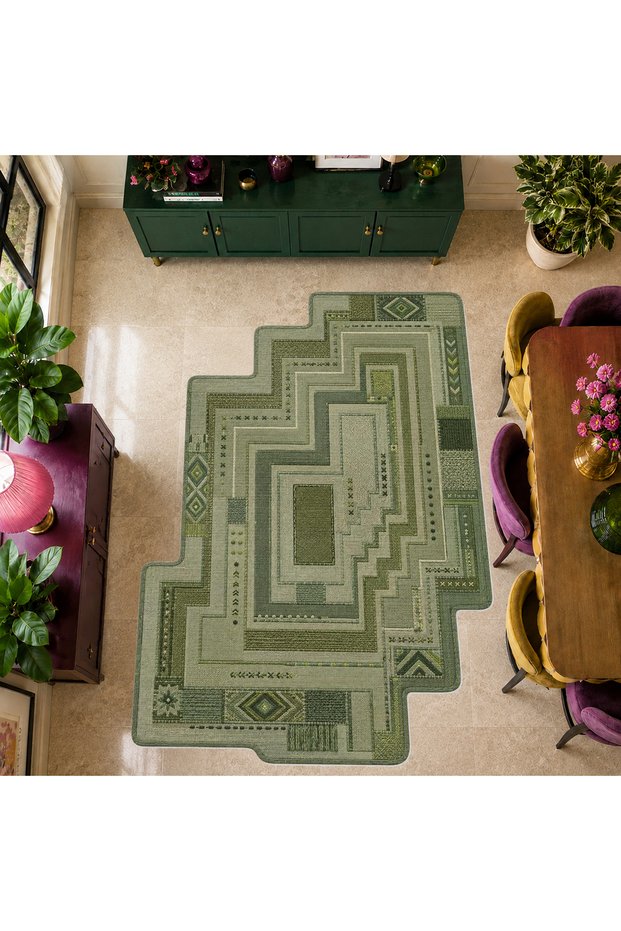 Sdt Geometric Patterned Modern Woven Base Decorative Carpet Sdtamour4080