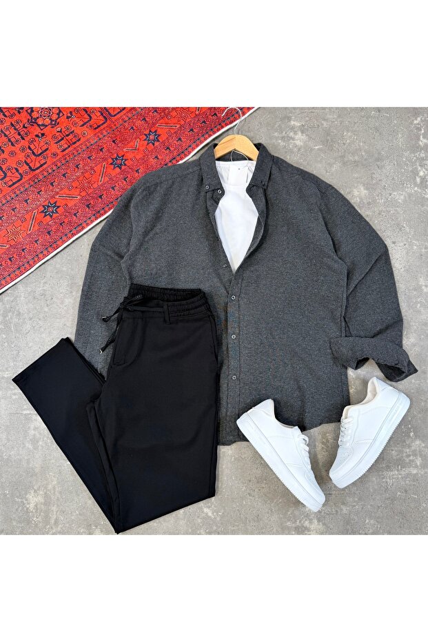 Men's Long Sleeve Regular Fit Seasonal Shirt & Jogger Pants 2-Piece Set