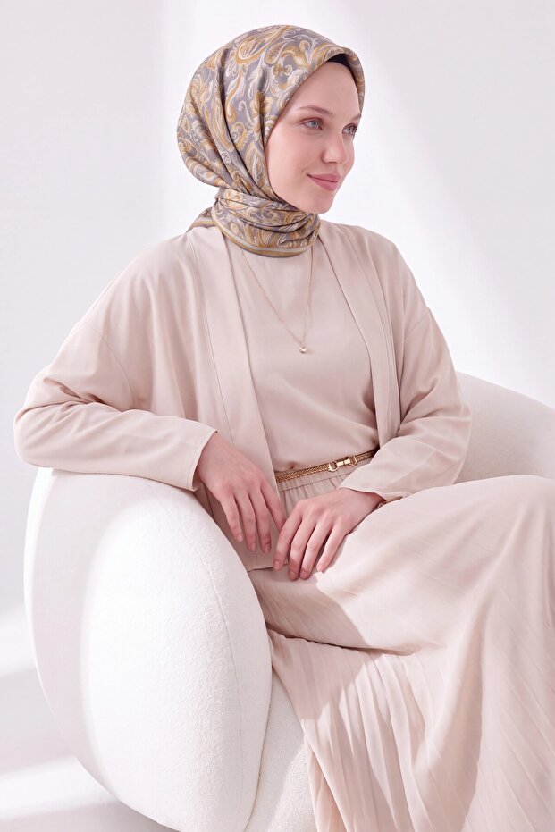 Soft Scarf Paisley Gray