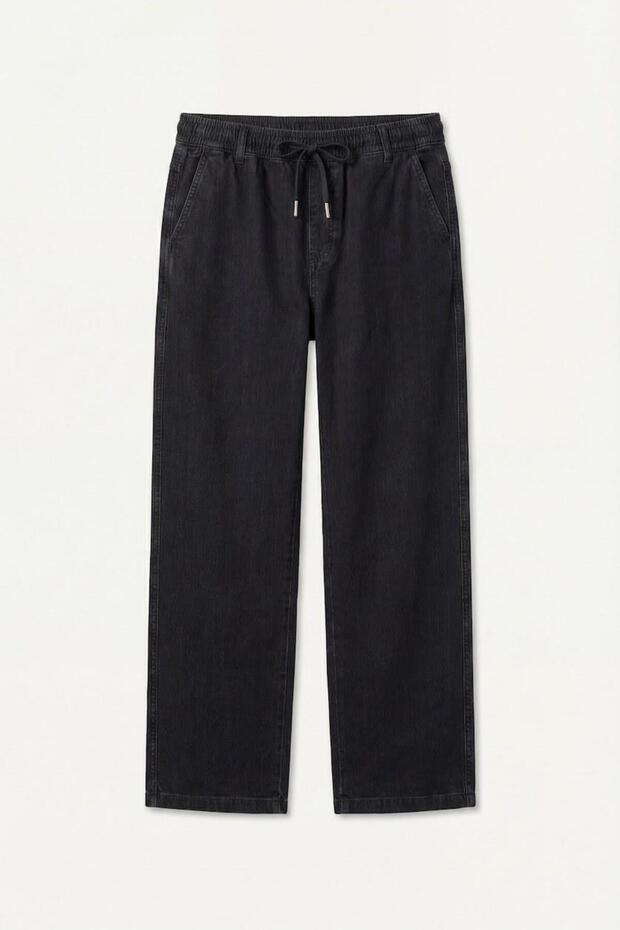 Ultra Soft Wide Leg Washed Effect Jean Trousers (26 Au)