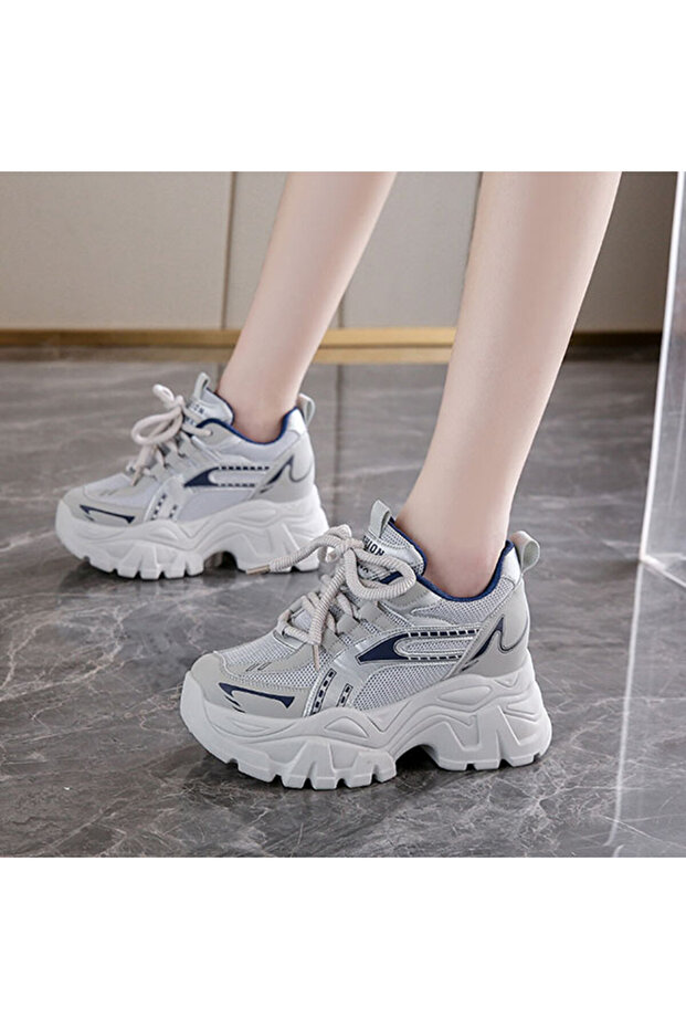 Women's Gray Platform Sneakers