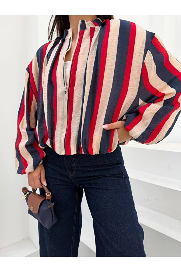 Striped Viral Equivalent Bomber Jacket