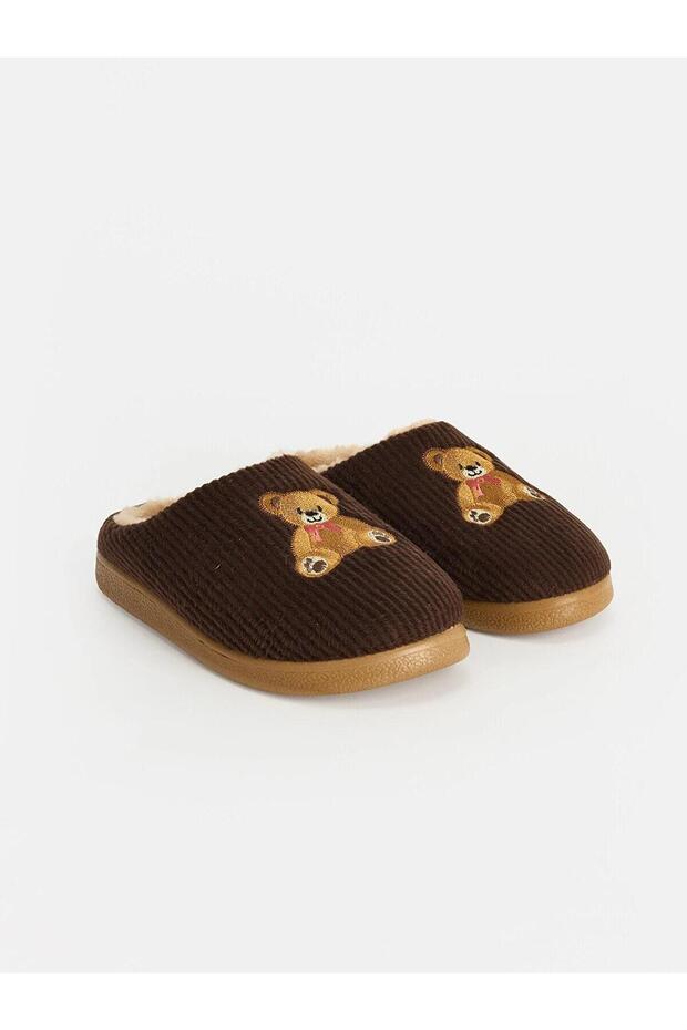 Teddy Bear Embroidered Women's House Slippers (W6)
