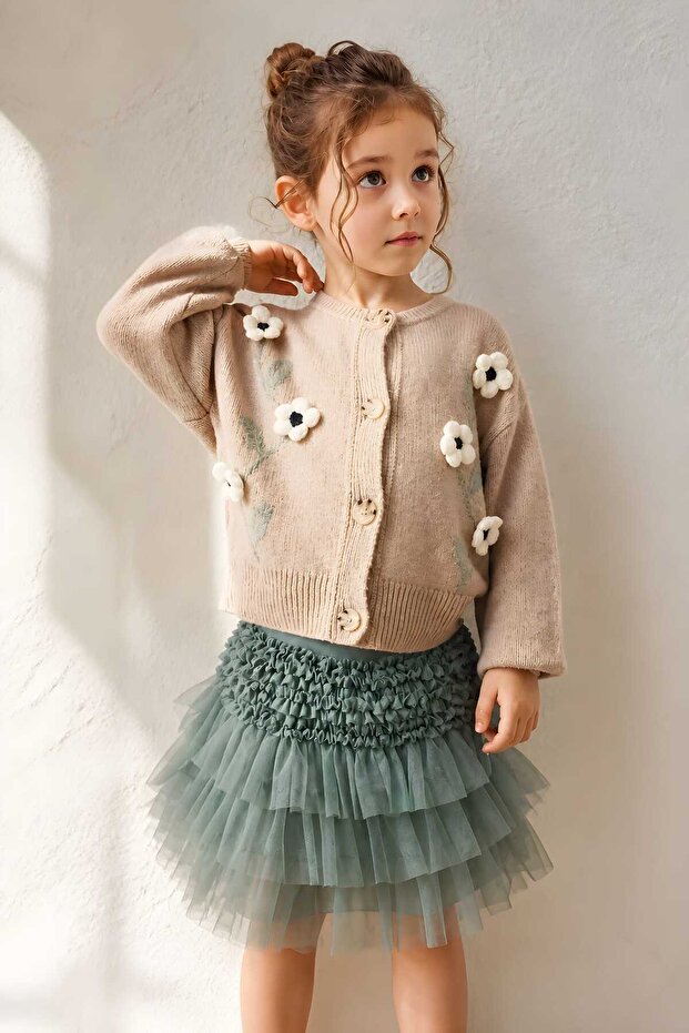 Girl's Layered Tulle Skirt - Green