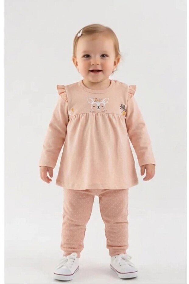 Girl's Ruffle Detailed 2-Piece Tracksuit Set