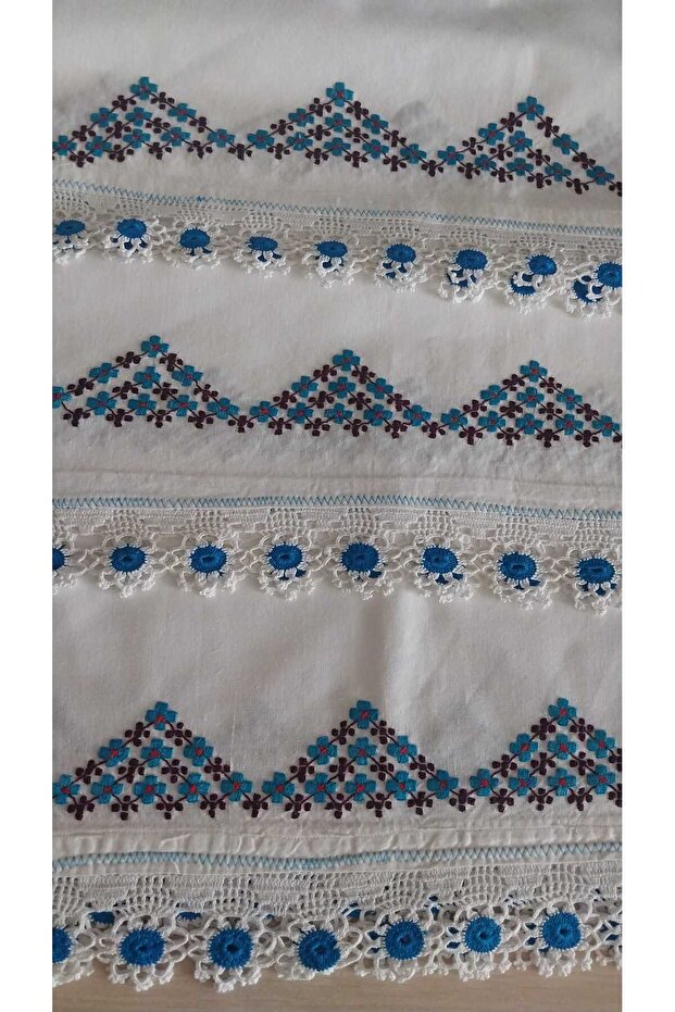 110 X 46 Double-Sided 1 Piece Cushion 210 X 100 Skirt 1 Piece Hand-Embroidered Dowry Calico Work