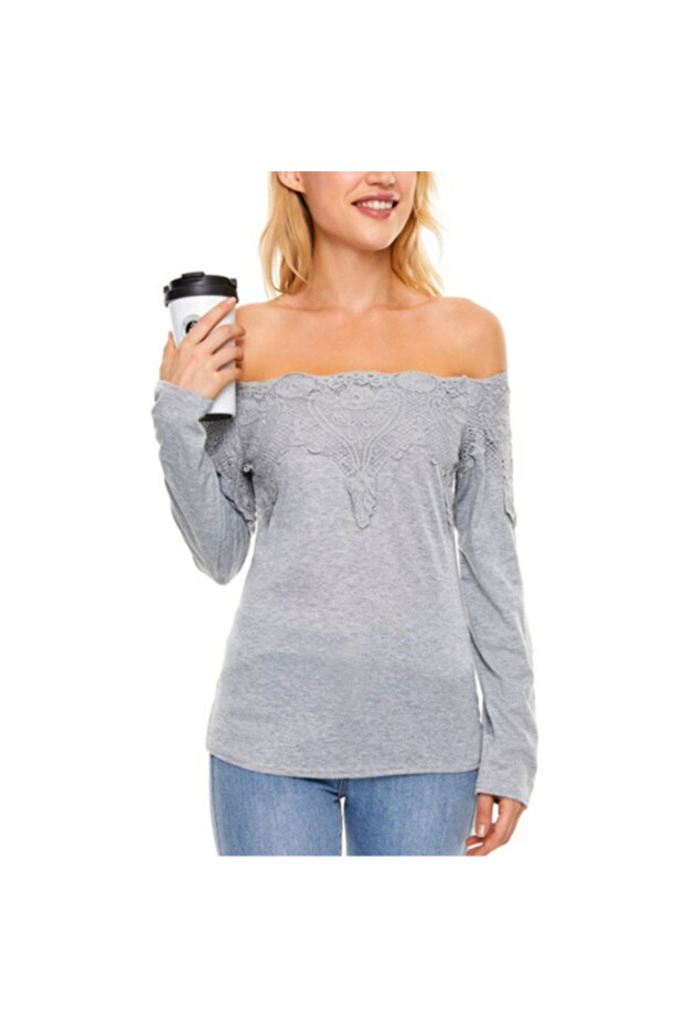 Women's Floral Off-Shoulder Long Sleeve Blouse