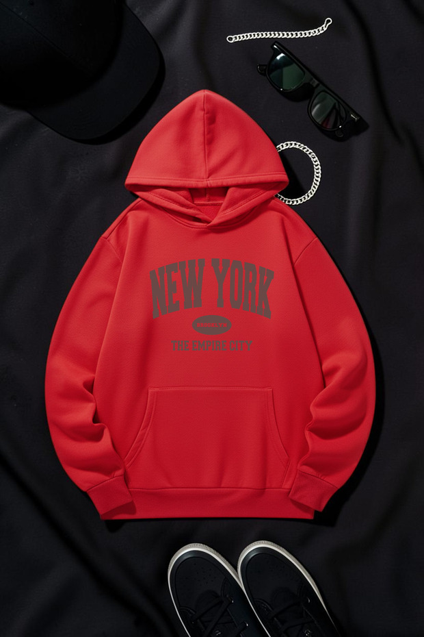 New York Printed Oversize Sweatshirt