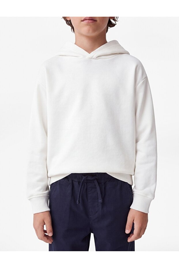 Cotton Long Sleeve Hooded Oversized School Sweatshirt
