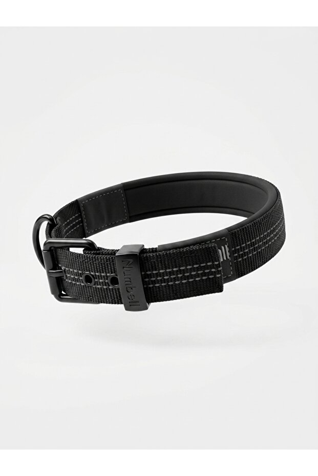 Reflective Dog Collar - Soft Textured Adjustable Durable Neck Collar (Black)